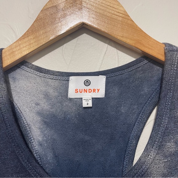 Sundry navy tie-dye elastic waist tank top casual dress (size 2/medium) - Picture 4 of 6